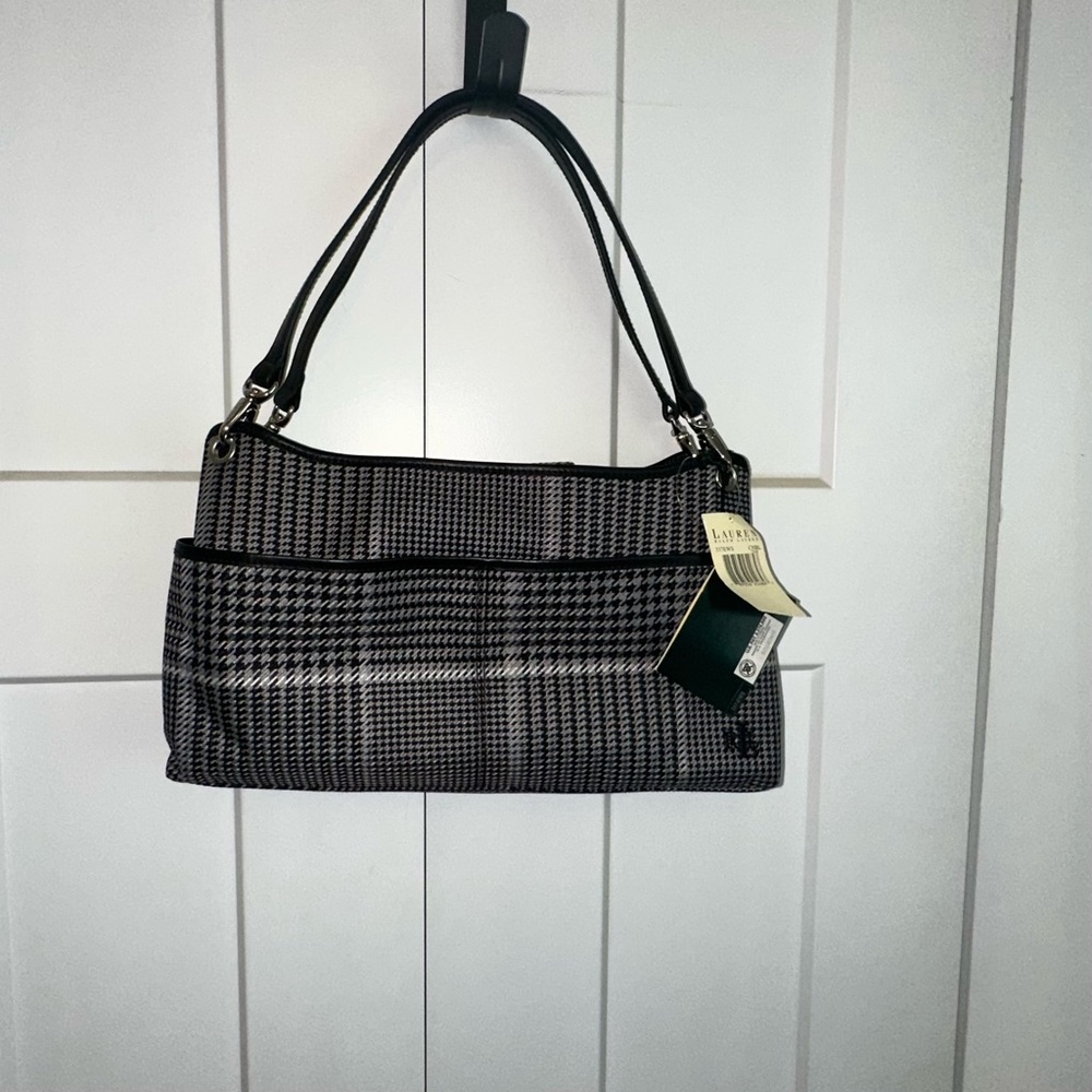 Lauren Ralph Lauren NWT Chic Houndstooth Shoulder Bag